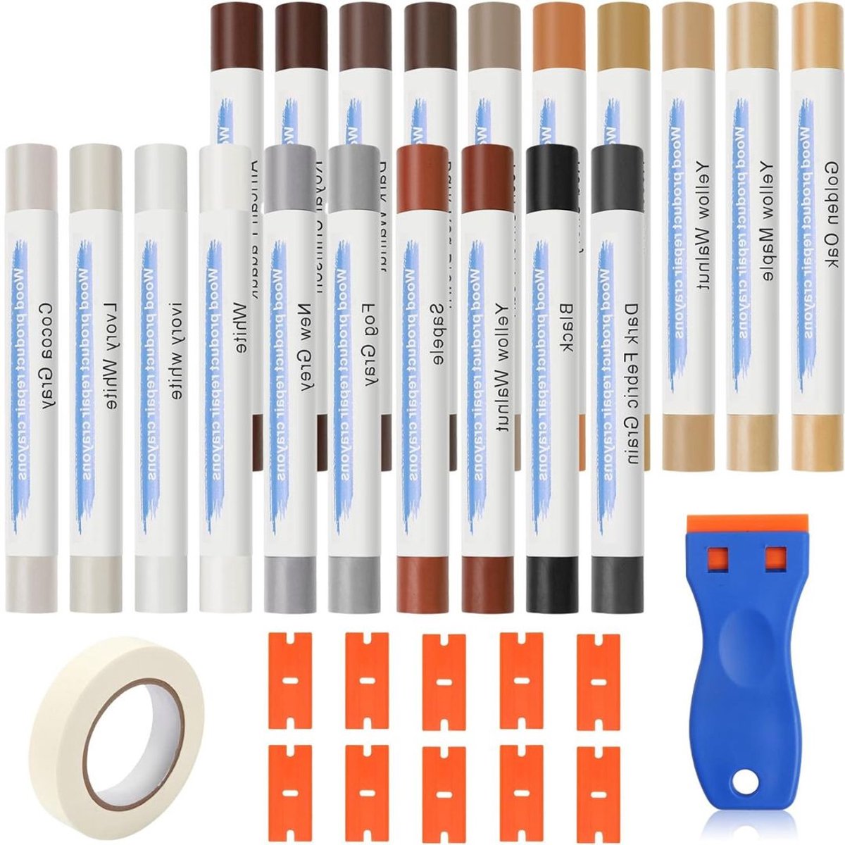 Zolvano® Laminaat Reparatieset - Laminaatvuller - Vuller - Stiften Set -Multikleur