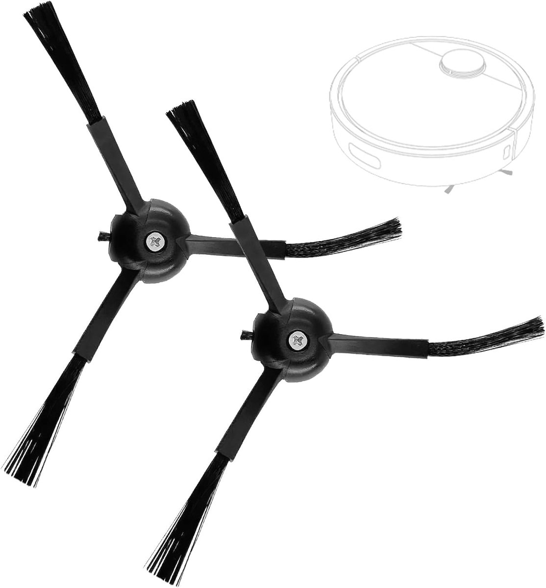 Zijborstel voor robotstofzuiger, compatibel met modellen geschikt voor T8Plus/S7 Max, effectieve reiniging van hoeken en randen, 2 stuks