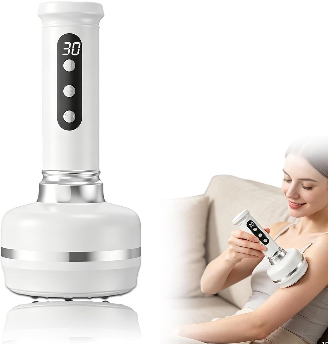 Elektrisch voor het reinigen van de meridianen, 30 versnellingen cupping massageapparaat, anti-cellulitis massageapparaat met warmtetherapie en led voor buik, taille, armen