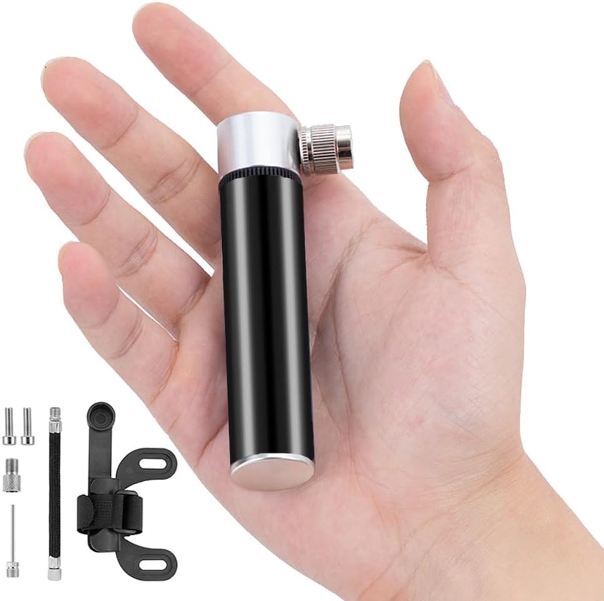 Mini-fietspomp, aluminium fietspomp, eenvoudig opblaasbaar, bal basketbalpomp, 120 psi hogedruk luchtpomp, straatpomp voor racefietsen, mountainbikes en bal