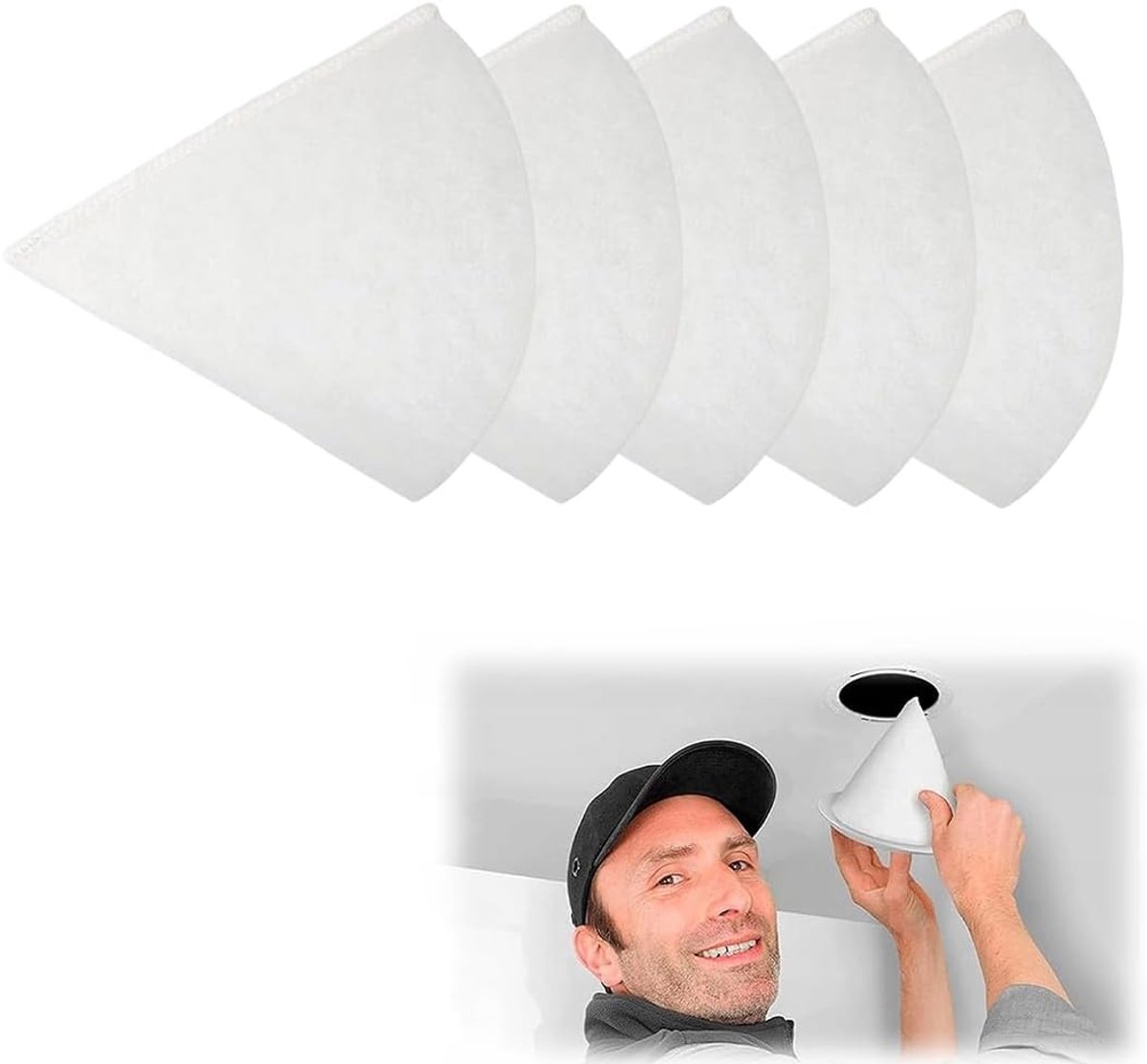Filters Dn 125 voor afvoerschijfventielen, compatibel met Zehnder Maico Pluggit Helios, filterdikte G4, lengte 180 mm