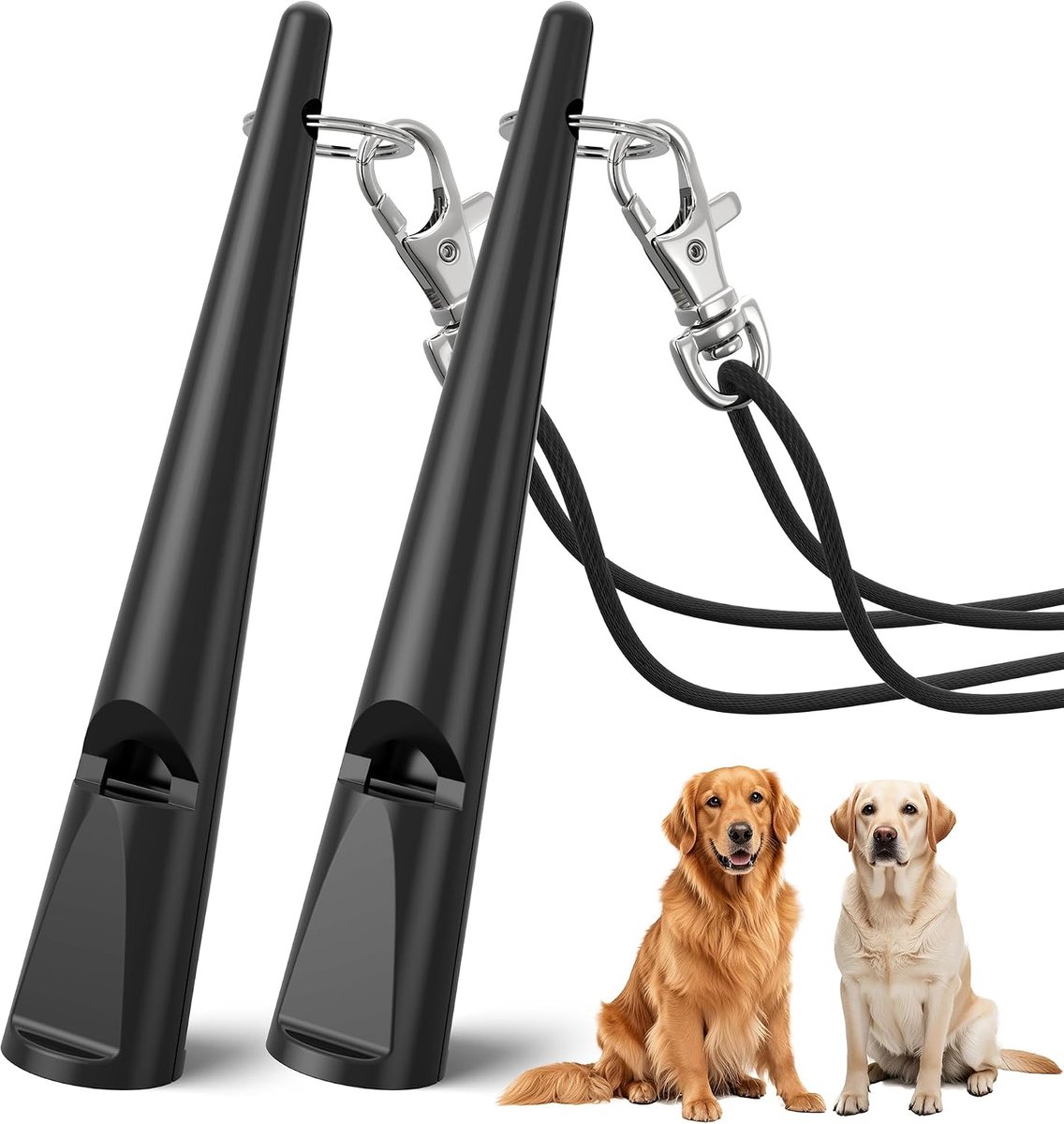 2 stuks hondenfluitje voor terugroepen, hondenfluitje met hoge frequentie geruisloos met pijpband, gestandaardiseerde frequentie, hoorbaar en verreikend, opvoedingshulp voor honden de perfecte