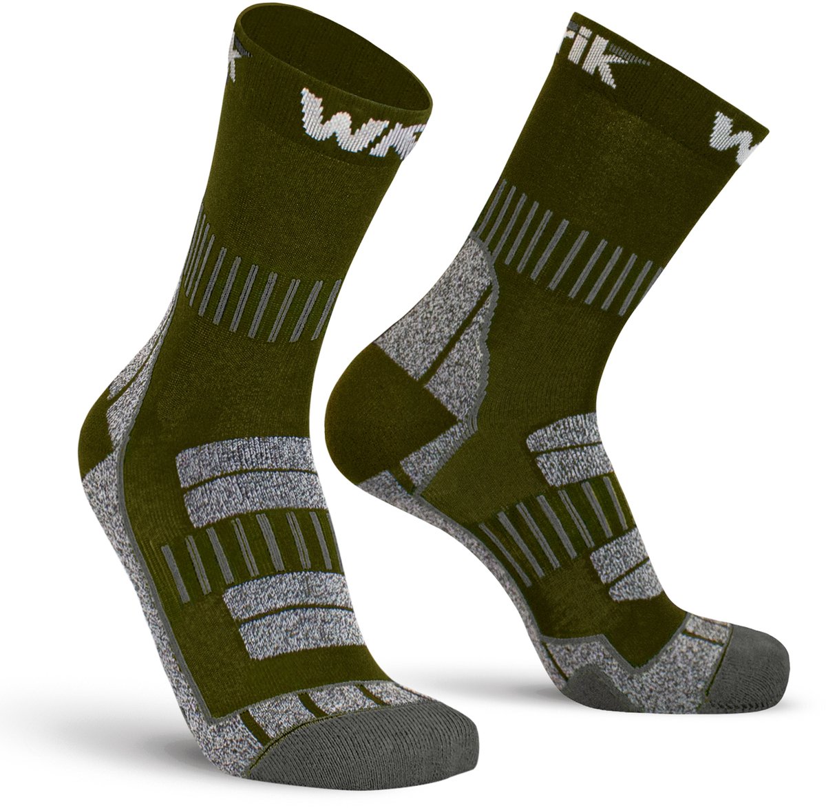 Worik - 2-Pack - Merino Werksokken - Carbon Grip - Heren / Dames - army - 44-47 - RKMH