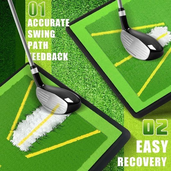 Verwisselbare golfmat voor binnen en buiten, 2-delig, ideaal voor golftraining en oefening — afbeelding 2