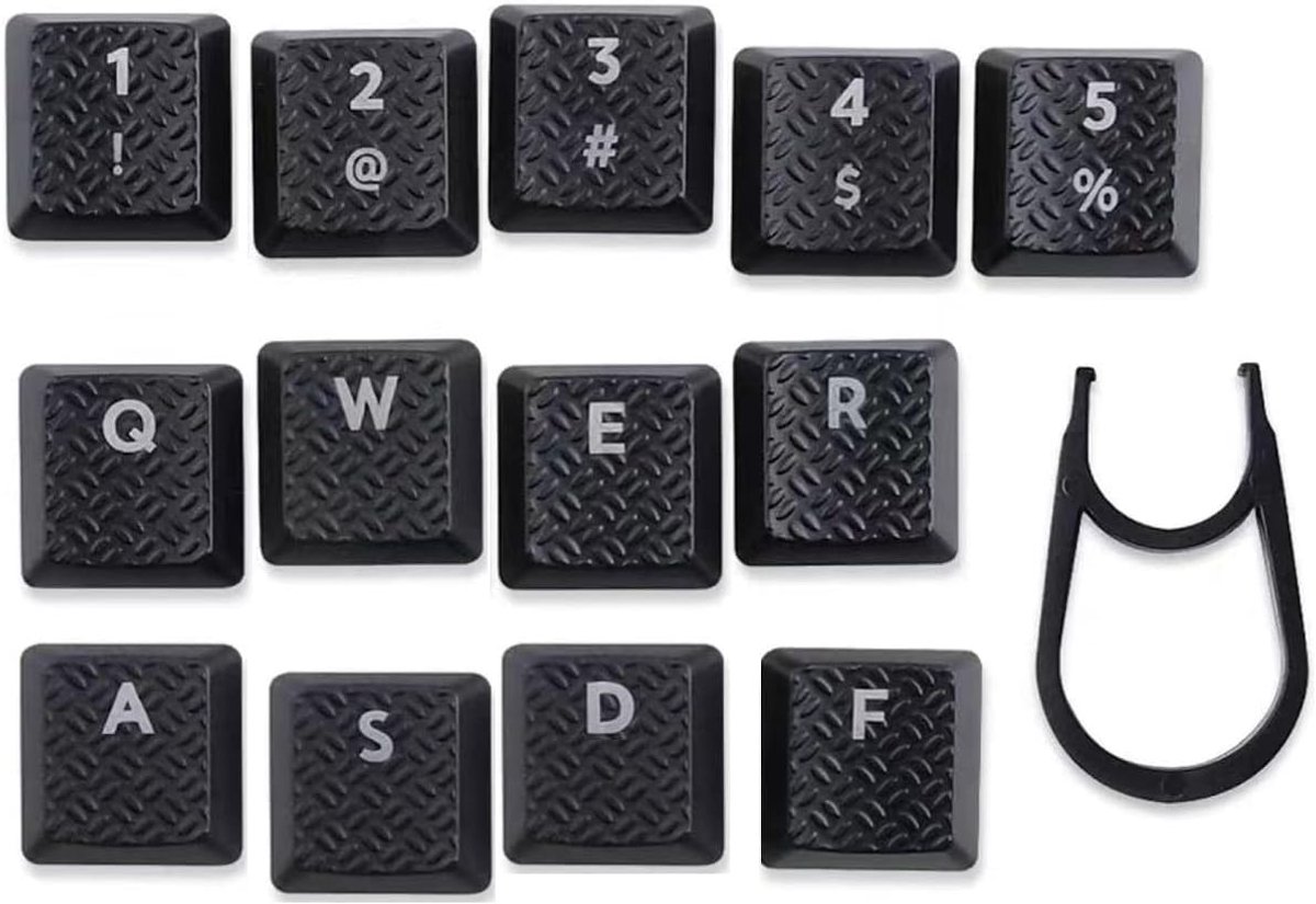 voor Logitech G915TKL G913 Mechanisch Toetsenbord Ultradunne RGB Backlit Antislip Computer Sport Toetsenbord G915 G815 G813 Textuur Game 13 keycaps (zwart)