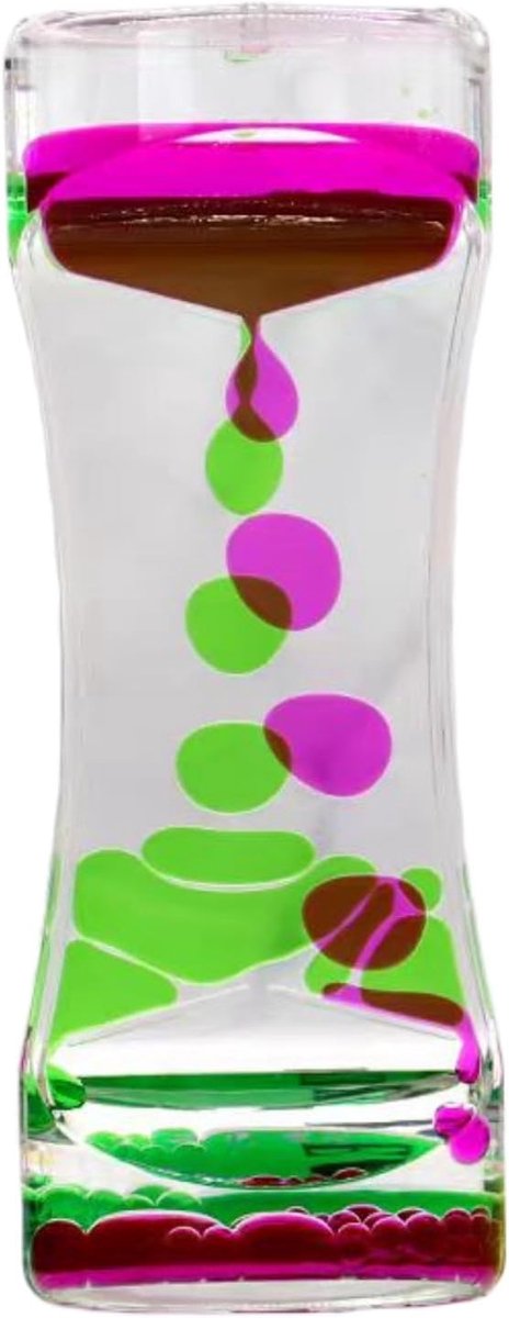 Zandloper Liquid Motion Bubble Timer met Bellen, Liquid Motion Bubble Timer Zandloper,Druppel Zandloper Vloeibare Beweging Bellen,Kalmerende Bureaudecoratie & Cadeau