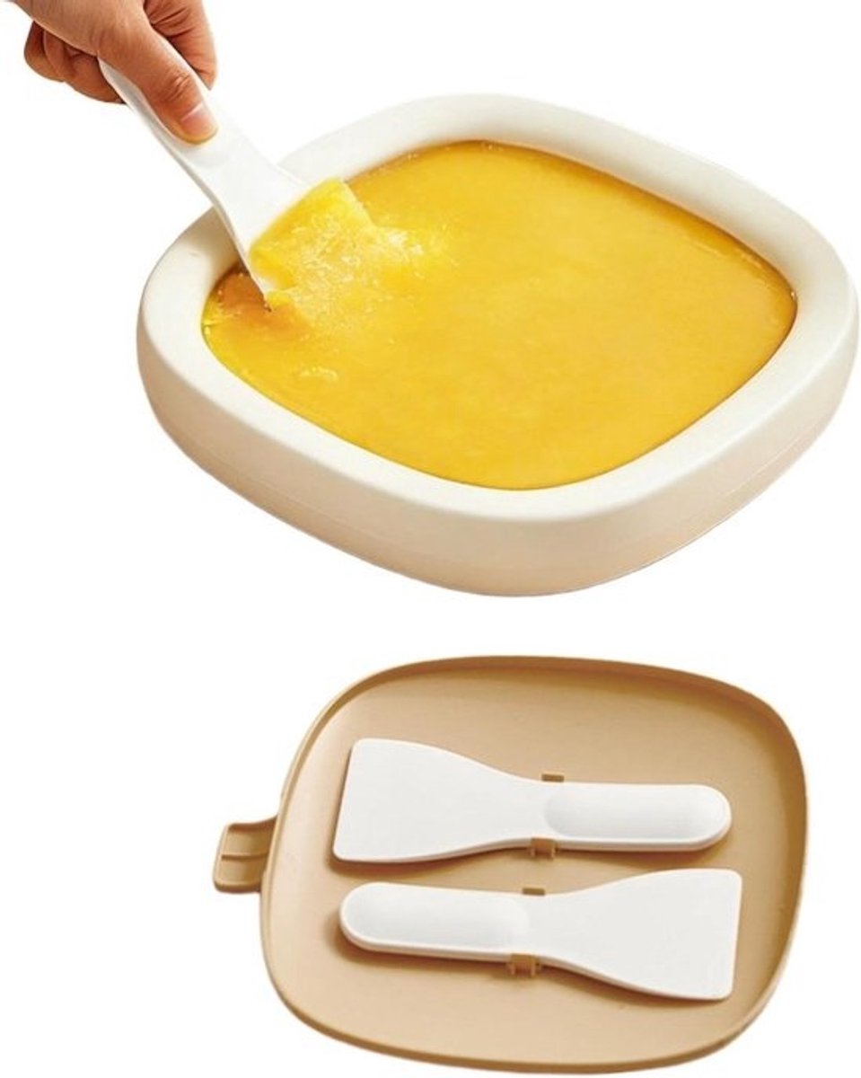Rolijsmaker Gerold IJs - Dessert Maker - Zelf Desserts Maken - Roestvrijstalen Plaat - 23 cm Breed - Geel