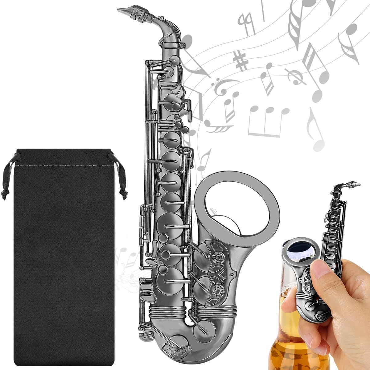 flesopener, unieke bieropener met geschenkzakje, vadergeschenken, kerstcadeaus, verjaardagscadeaus voor mannen, vrouwen, vader, echtgenoot, vriend, muziekthema, flesopener, geschenken voor