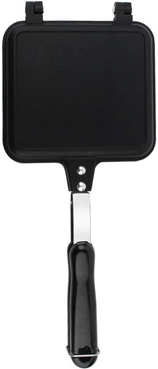 Dubbele Wafelmaker - Koekenpan Bakplaat - Snel Ontbijt - Non-stick Coating - 41 x 20 cm - Zwart