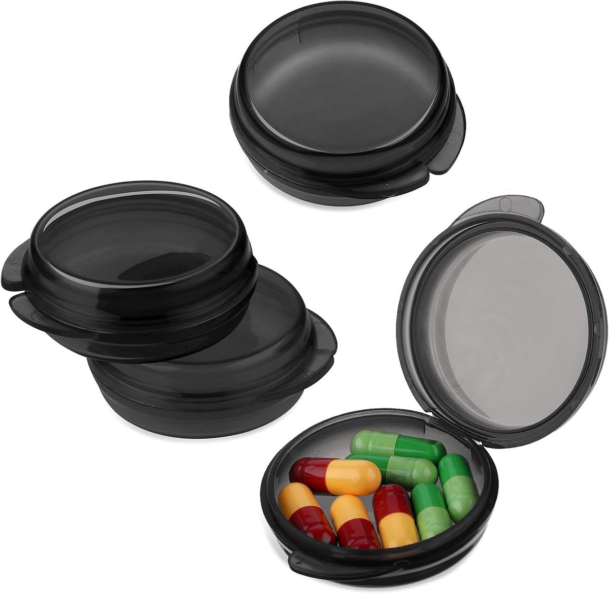 Compacte Pillendoos voor Op Reis - Schattige Mini Organiser voor Medicijnen, Oordopjes en Accessoires - 4 Stuks in 1 Set