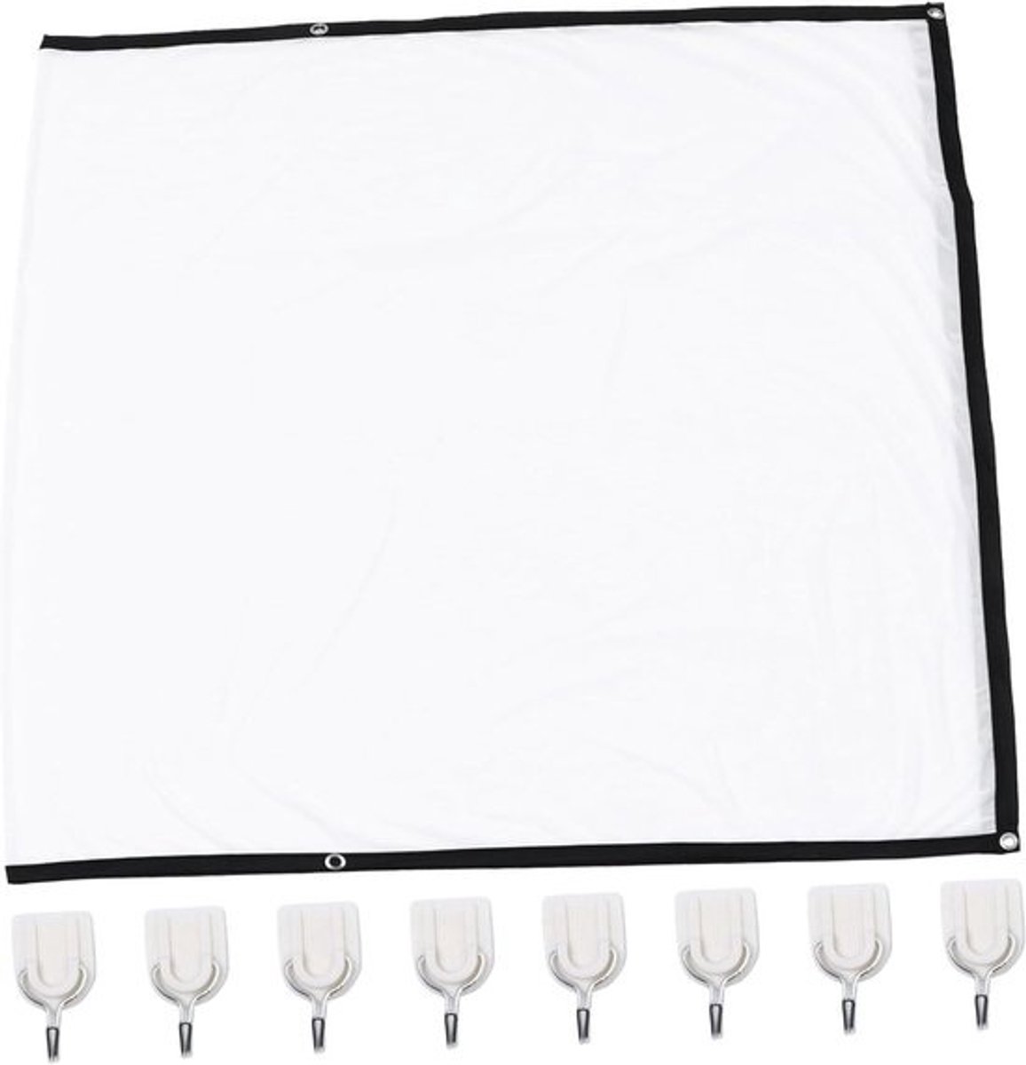 Draagbaar Projectiescherm - Thuisbioscoop Scherm - Films Kijken - Eenvoudige Installatie - 223 x 130 cm - Wit