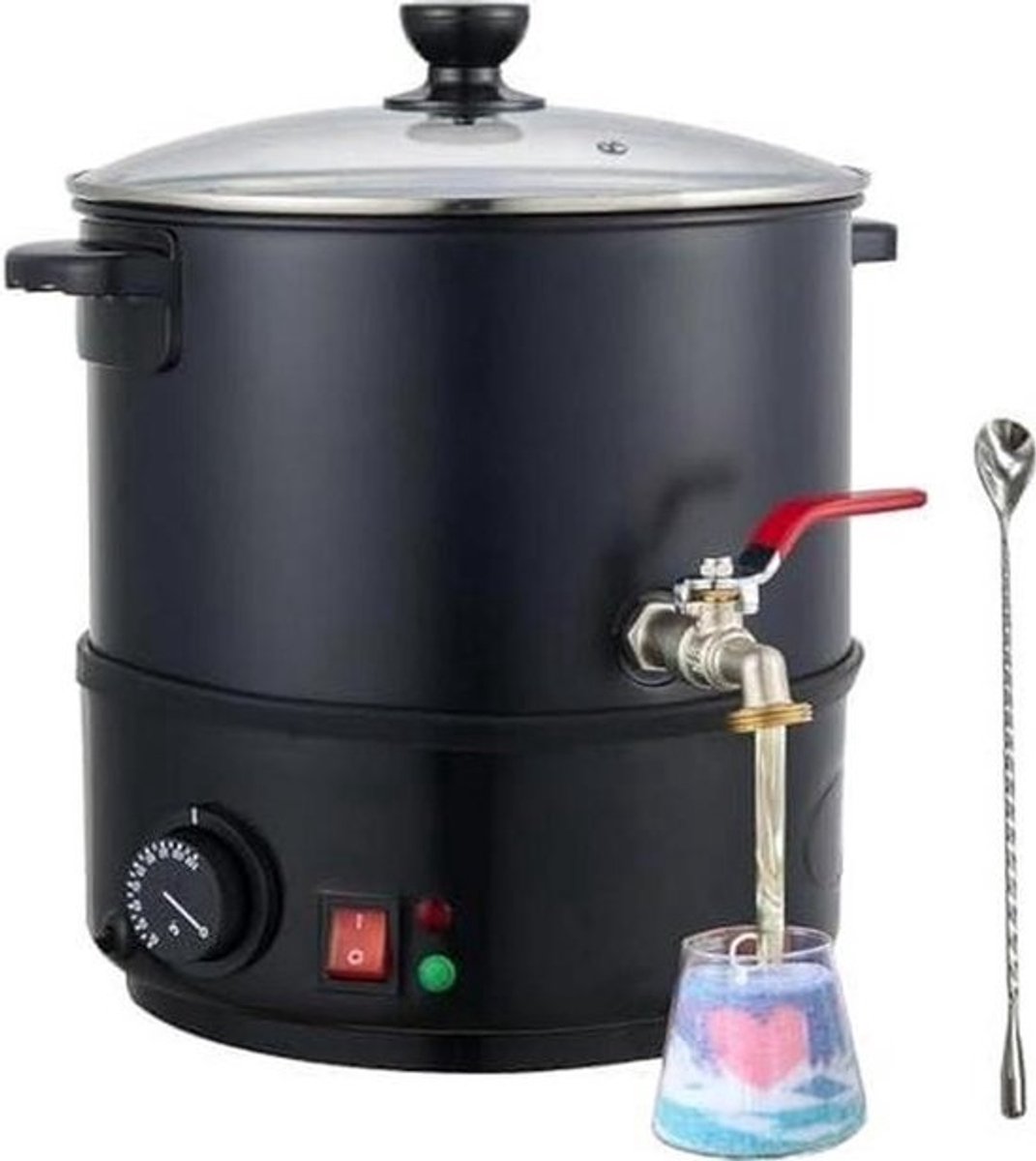 Kaarswas Smelter - Grote Wasoven - Kaarsen Maken - Snelle Verwarming - 20L Capaciteit - Zilver