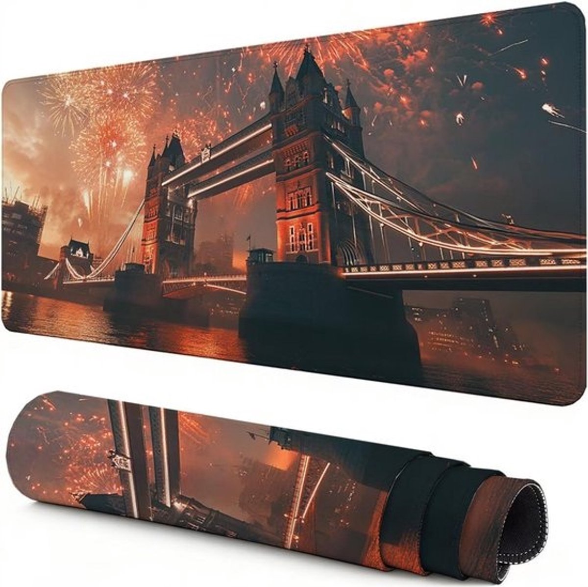 XXL Muismat - Bureauonderlegger Gamer - Gaming en Kantoor - Antislip Rubberen Basis - 800x300x3mm - Zwart