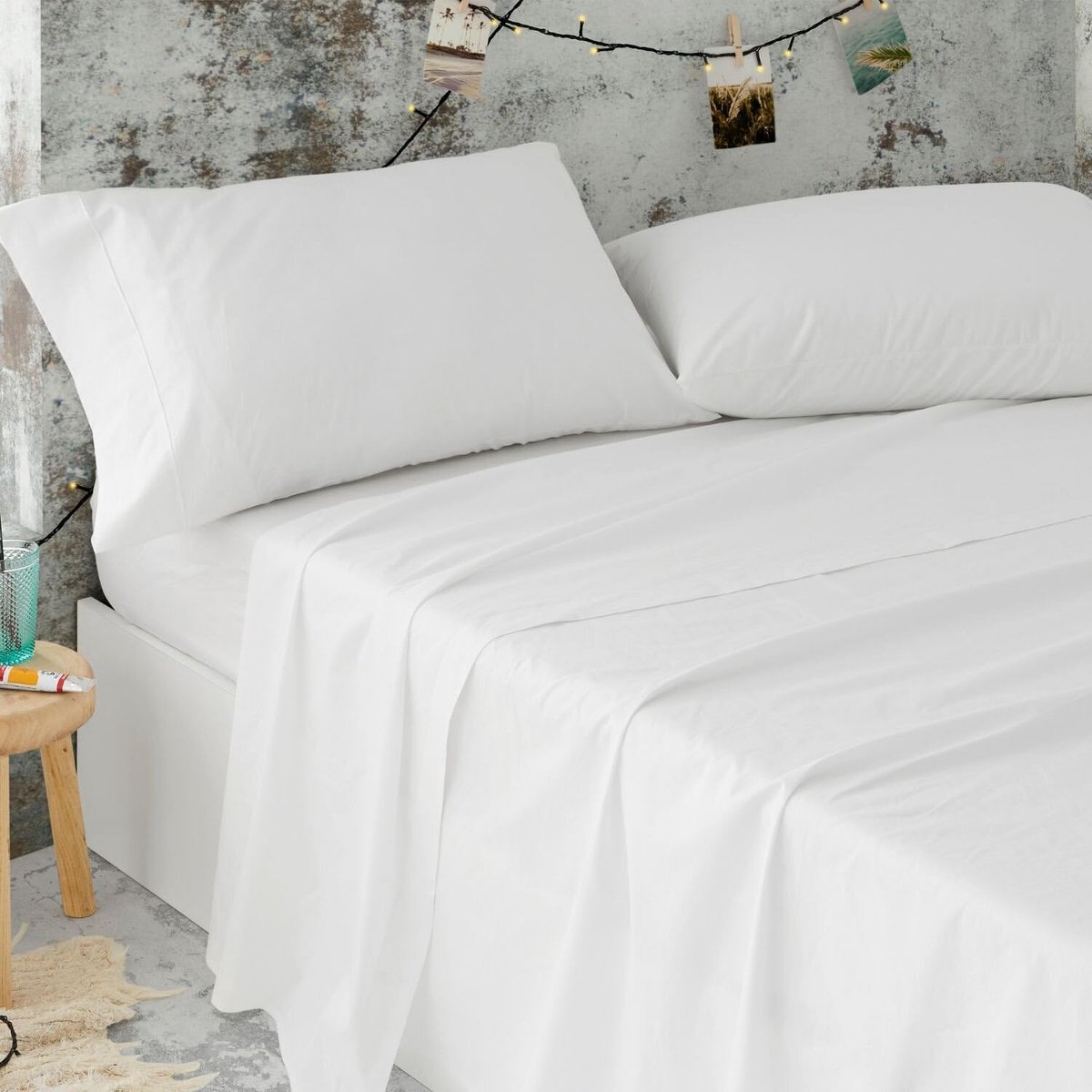 Blanco Linnen Set Hospitality voor eenpersoonsbed 90 cm x 190/200 cm (Verkrijgbaar in meerdere maten)