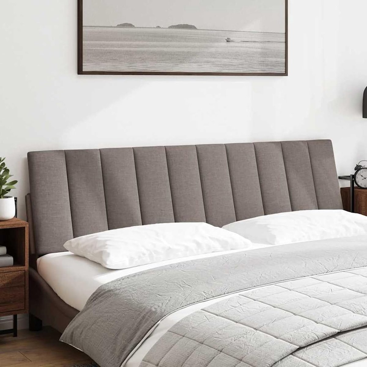 Hoofdbordkussen Taupe 180 cm Stof, Gestoffeerd Hoofdbord voor Bed Bed Bed Accessoires Slaapkamer 4019181