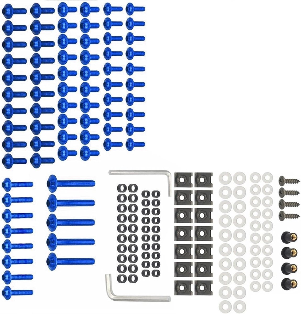 Suzuki body kits (alle modellen & jaren) Universele kuip bouten Motorfiets onderdelen 177 stuks M6 kuip bout kit Kuip body bout onderdelen, Blue