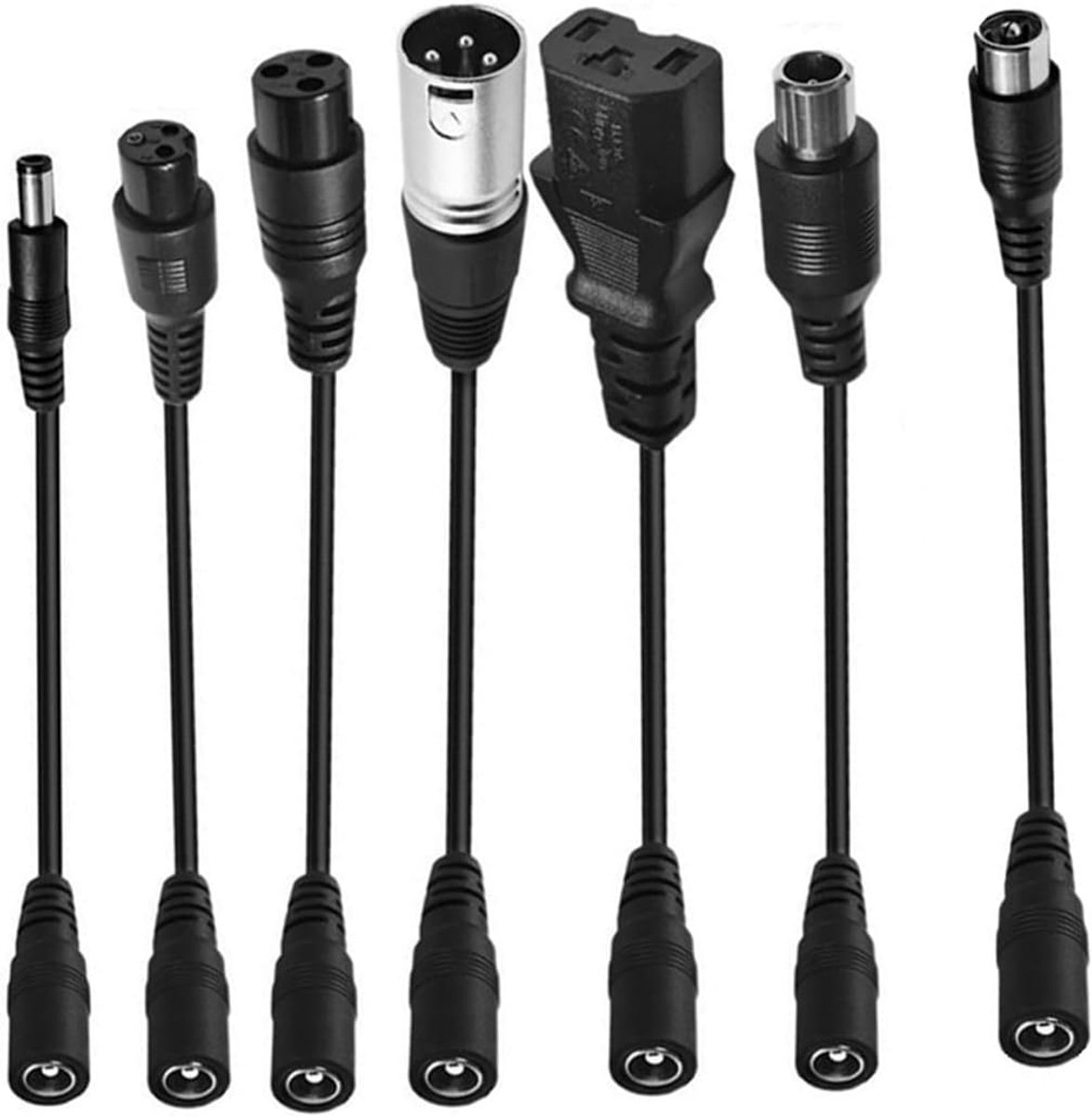 7 stuks oplaadkabel voor de meeste opladers connector (5,5x2,1mm), voor scooters, loopscooters, elektrische auto's, enz.