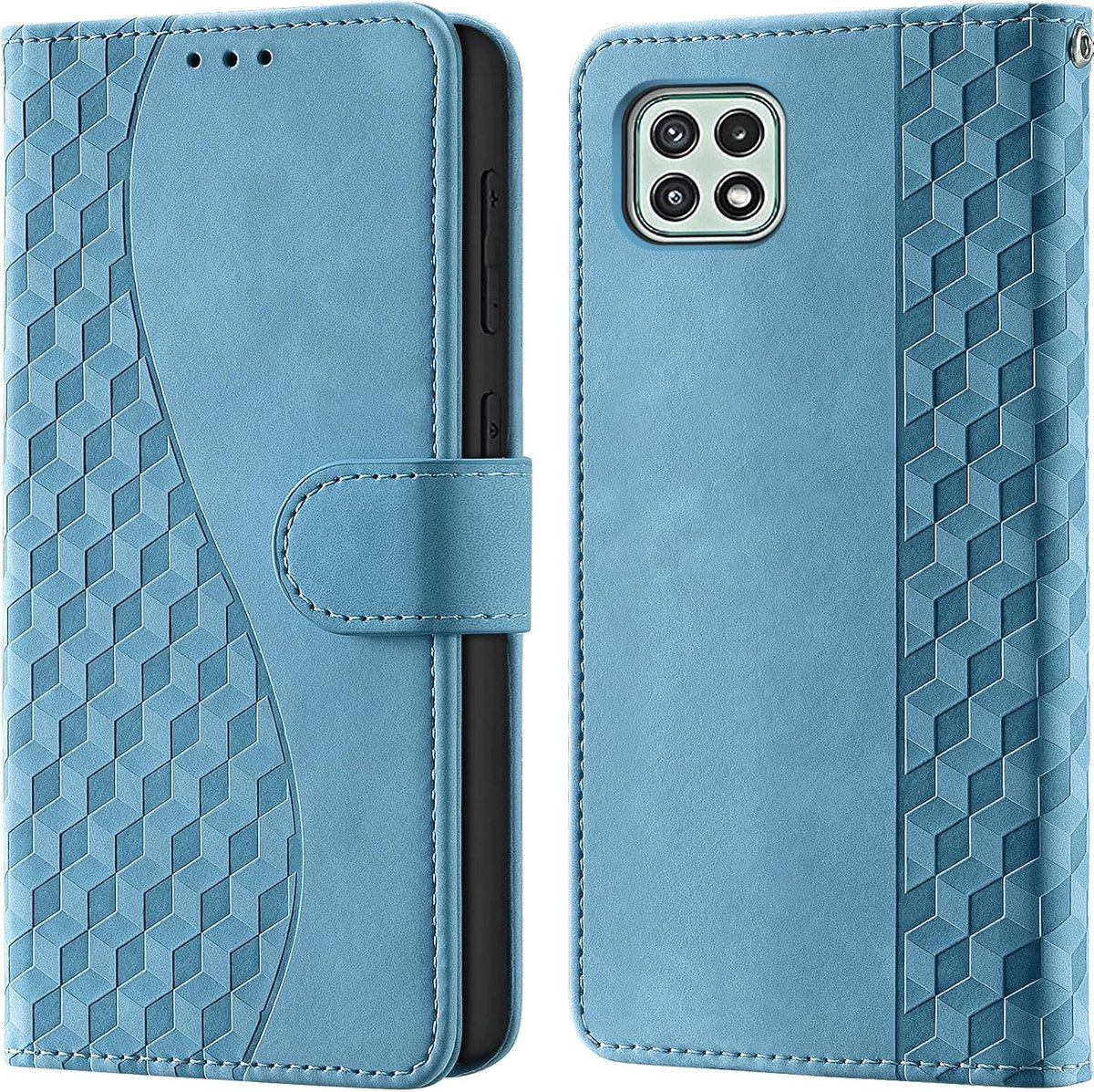 Portemonnee Telefoonhoes voor Samsung Galaxy A22 5G Licht blauw