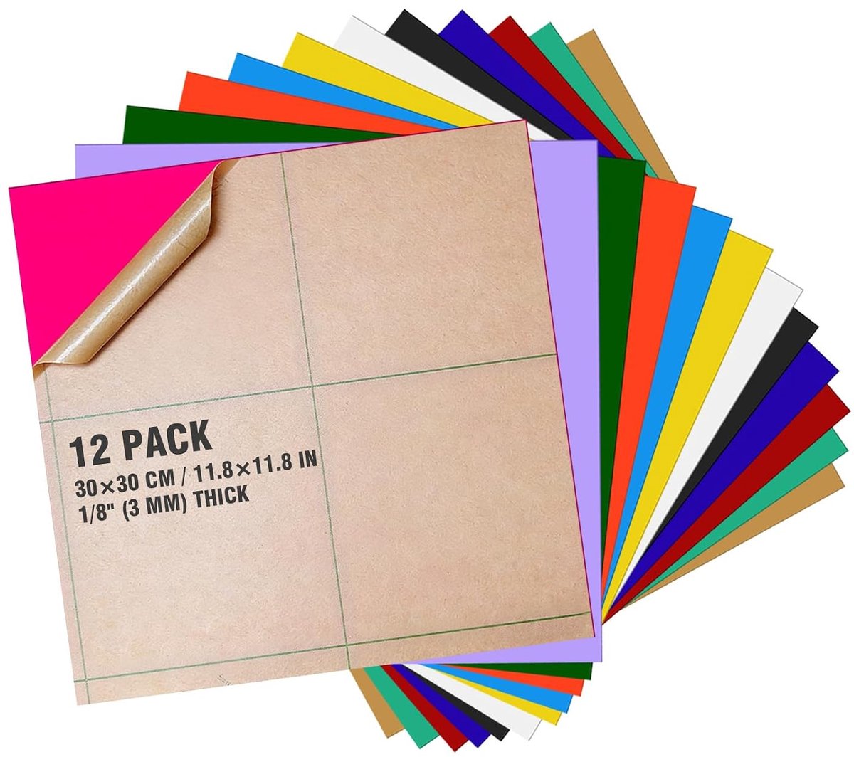 Sheets, Acrylic Sheets, PVC Sheet for DIY Jewellery, Crafts, Frame for Exhibition Projects (12, 30 x 30 cm)