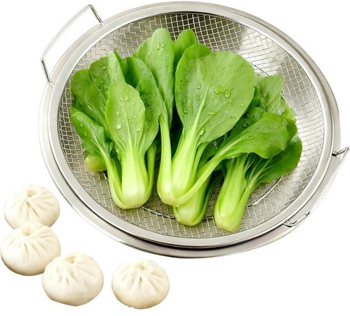 Stoominzet Keuken - Stoommand Pan - Gezond Koken - Antislip Handgreep - 24 cm - Zilverkleurig