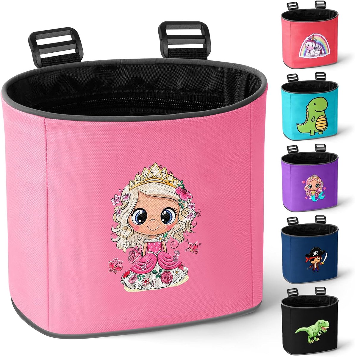 Dailygoods - kinderstuurtas - fietsmand voor kinderen - handige opbergtas - roze - scooteraccessoire - ideaal voor knuffels, flessen en meer - geschik