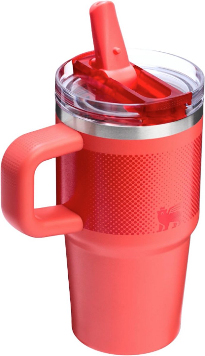 STANLEY Quencher ProTour Flip Straw Tumbler (Hot Coral Fade) 0.59L – Lekvrije Drinkbeker/Thermosfles met Rietje & Handvat –BPA Vrij – foto 4