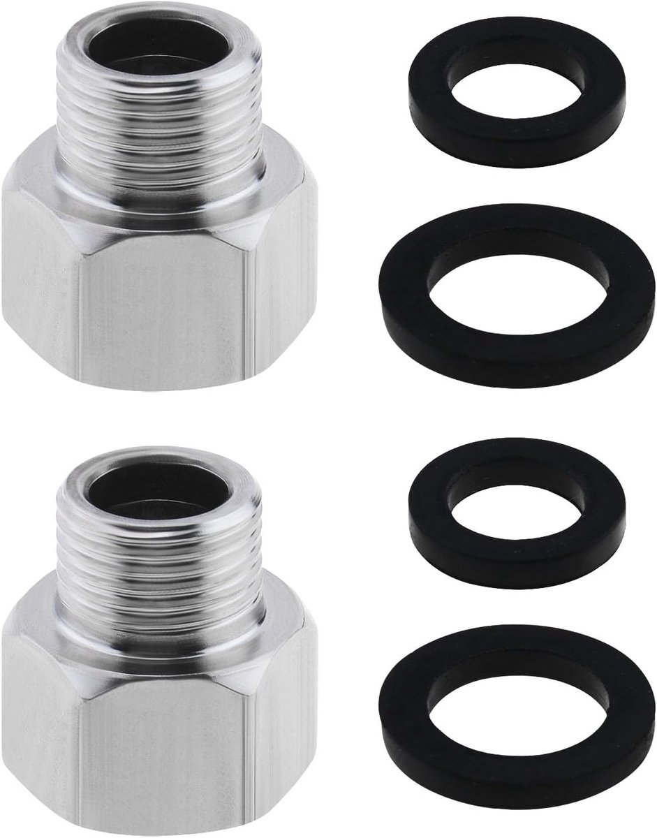 Dailygoods - Reducer Adapter - Binnendraad tot Buitendraad - Roestvrij staal - Verloopstuk - Perfect voor leidingwerk - 2 stuks