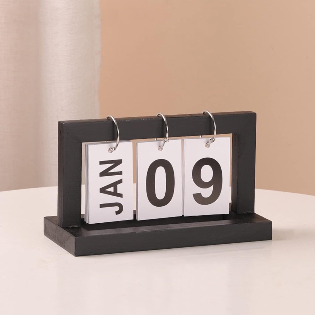 Dailygoods- Tafelkalender 2026 - Houten Tafelkalender - Adventskalender - Decoratie voor Kantoor - 20 x 9 x 12 cm - Lichtgewicht 200 g - Bureaukalende
