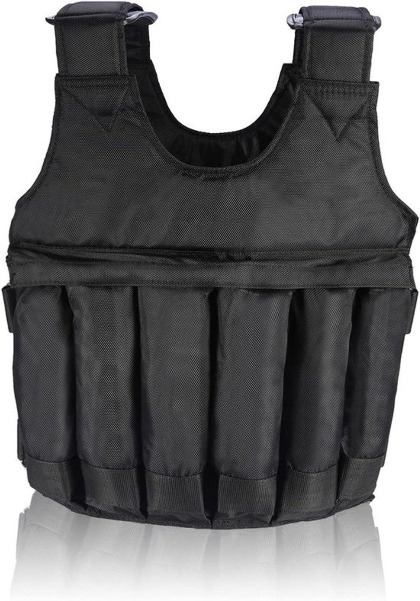 Verstelbaar Gewichtsvest - Fitness Vest - Conditie Verbeteren - Hoge Dichtheid Oxford - 50 kg Max - Zwart