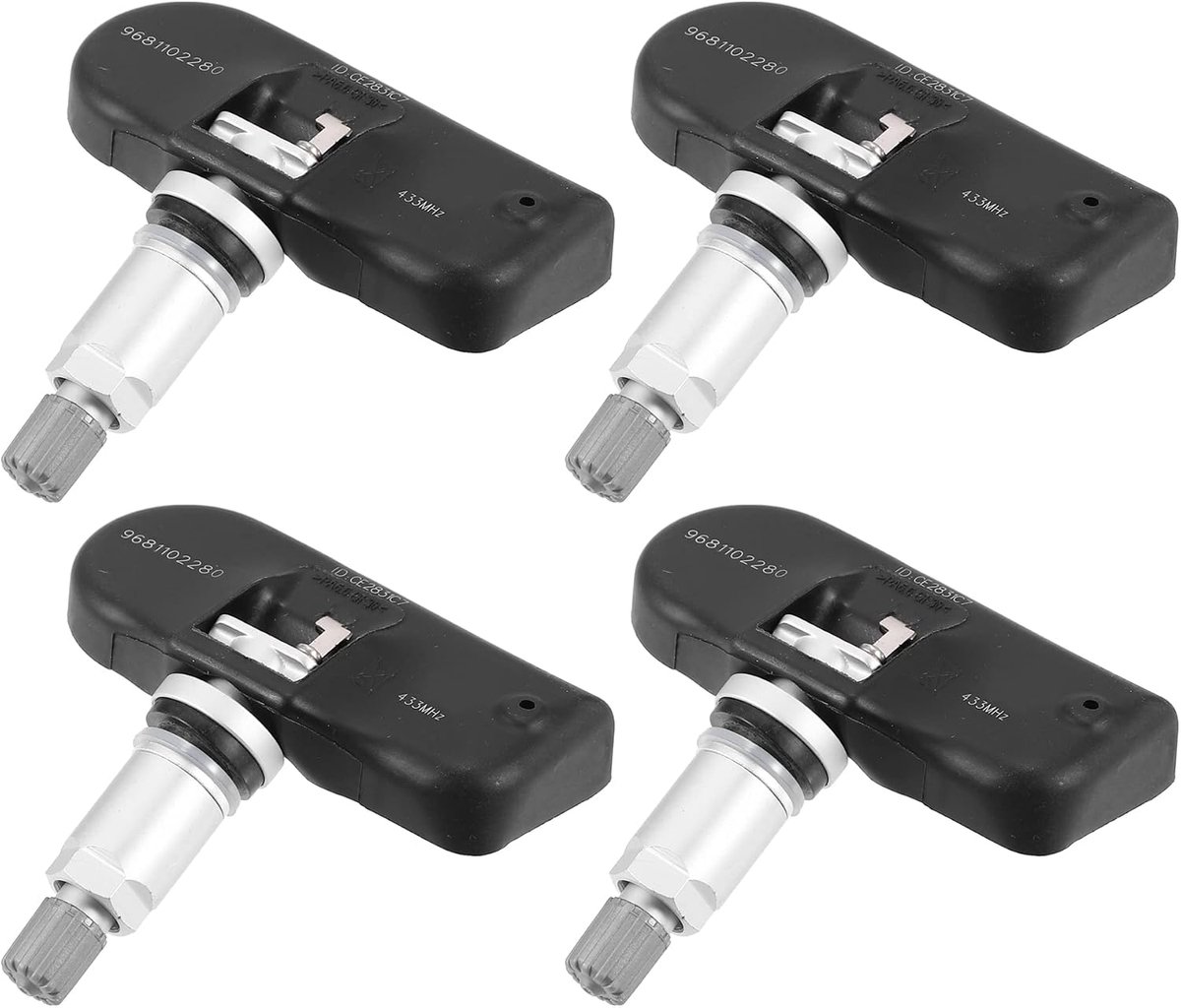 Dailygoods- Bandenspanning Sensor - 4 Stuks - Bewakingssysteem - Nauwkeurigheid - Vervanging - Kunststof/Metaal - 433MHz - Bandenspanningmonitor