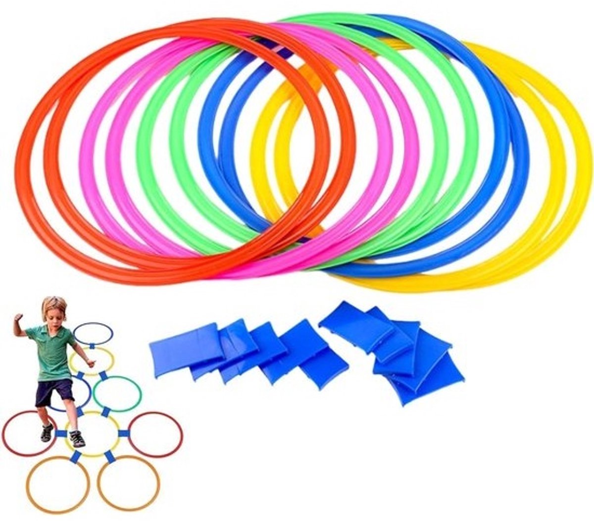 Glockenspel Ringenset - Hindernisbaan Speelgoed - Buiten Spelen - Bevordert Coördinatie - 38 cm - Kleurrijk