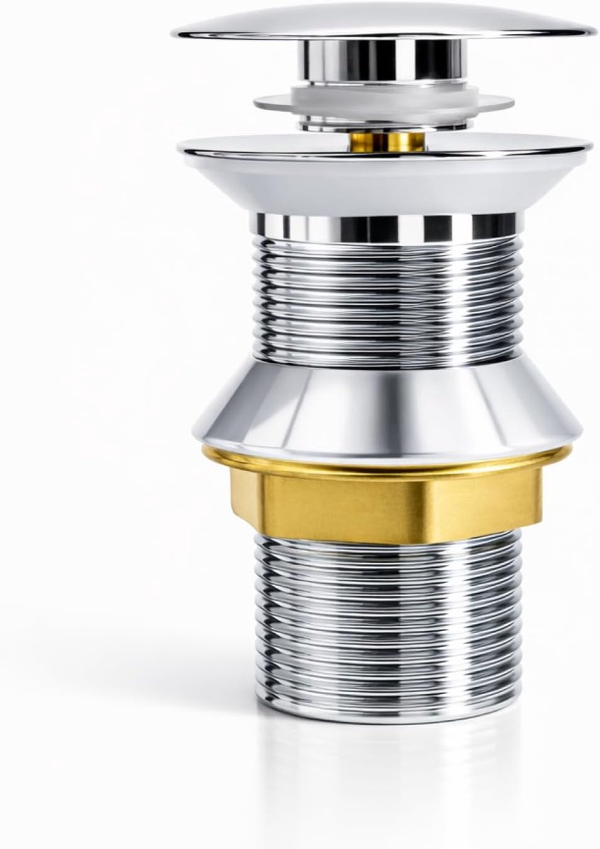 wastafelafvoer: kliksysteem voor optimale waterregeling, robuuste messing constructie, ideaal als wastafelstop voor badkamer en gootsteen