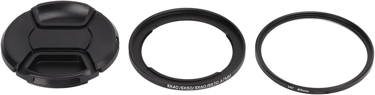 67mm UV Filter Filter Ring Lensdop Set voor SX40, SX50, SX60, SX70