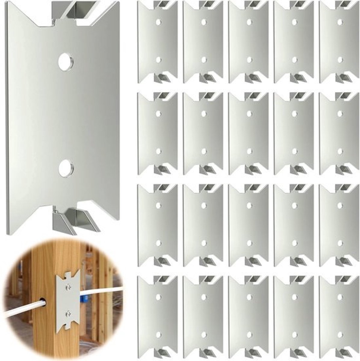 100 Stuks Anti-Nagel Beschermplaten voor Houten Noppen - Draad- en Kabelbescherming