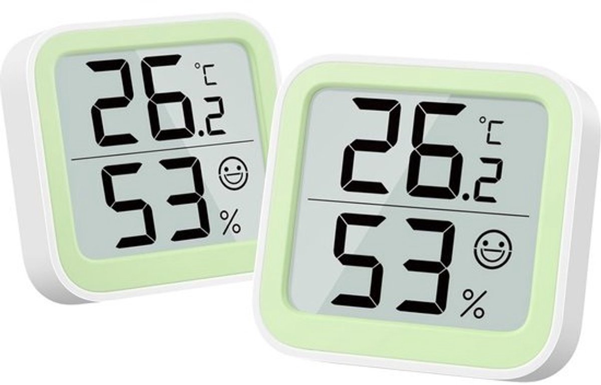 Mini Hygrometer en Temperatuursensor voor Binnen - Vochtigheid Meter met Comfortdisplay voor Babykamer