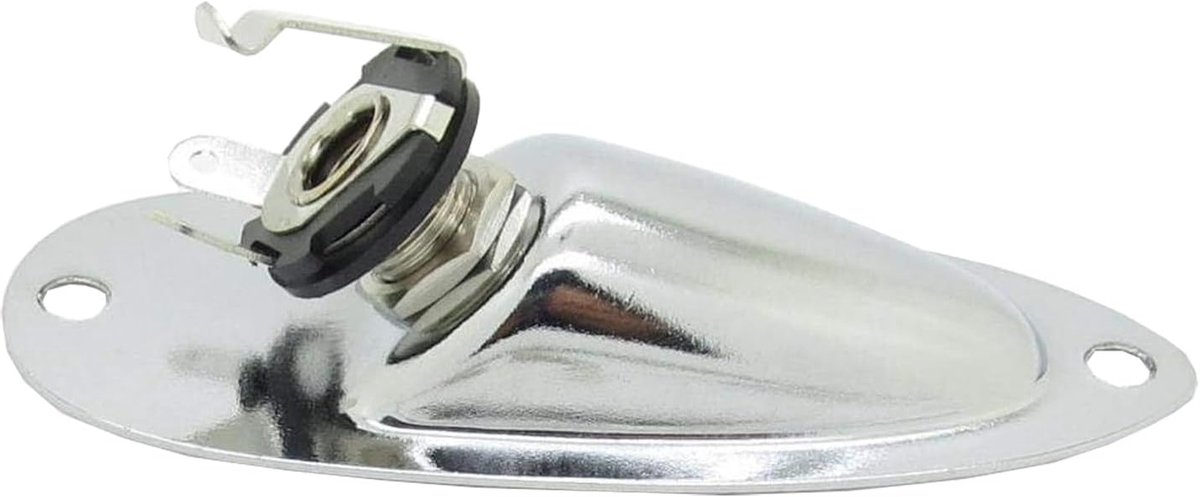 1/4 inch (6,35 mm) gitaar pick-up uitgang ingang jack plug socket voor FD Strat gitaar, mono elektrische gitaar vervangingsonderdelen (chroom)