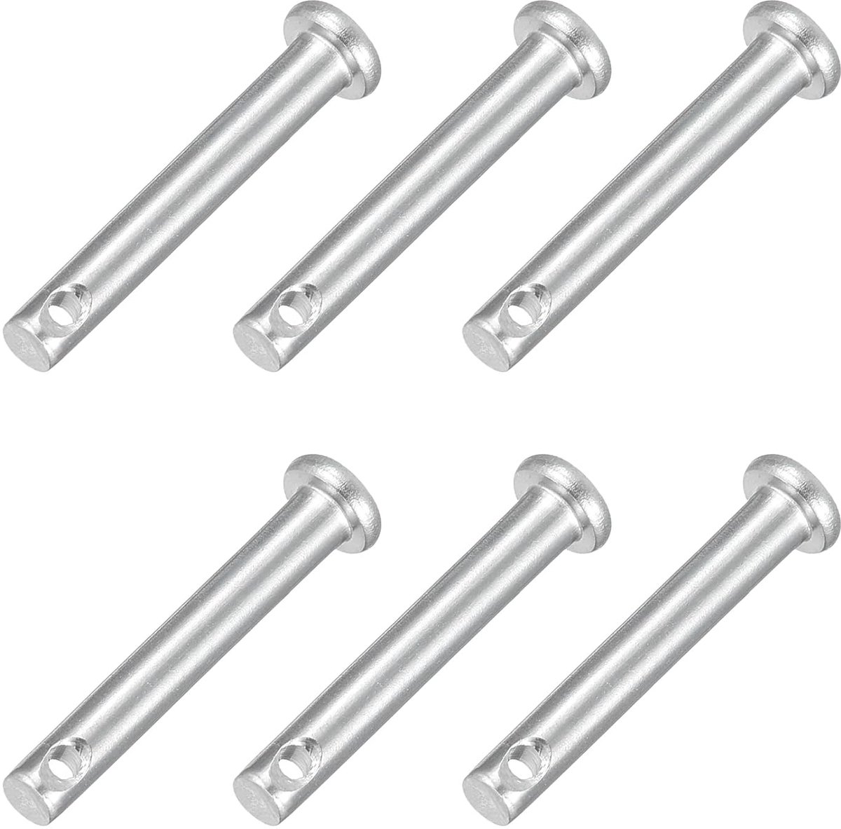 6 stuks platte dopbouten M3 x 20 mm met enkel gat van roestvrij staal 304, aanhangerbouten voor aanhangerslot en mechanische reparatie