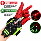 Spinnenzijdewerper – NIEUWE UPGRADE met Night Glow & Laser – Schietspeelgoed – Cool voor superheldenfans – USB oplaadbaar – 3 m bereik – Voor tieners & volwassenen – Ideaal voor rollenspellen, Halloween & verjaardagen