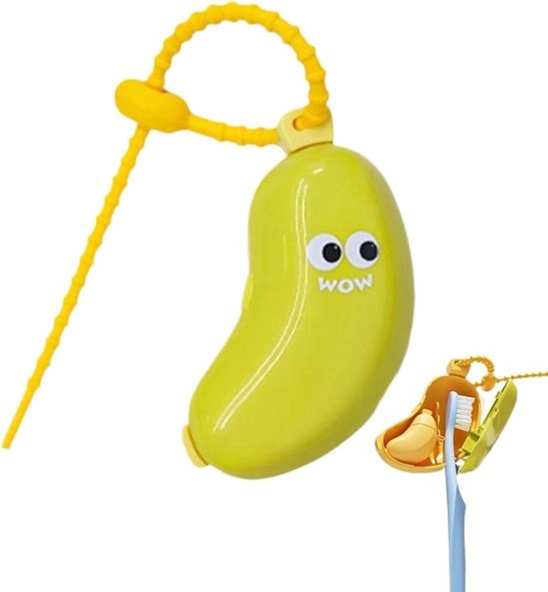 Tandenborstel Afdekking - Reishoes Beschermhoes - Reizen Hygiëne - Banaanvorm Cartoon - 9 x 4 cm - Groen