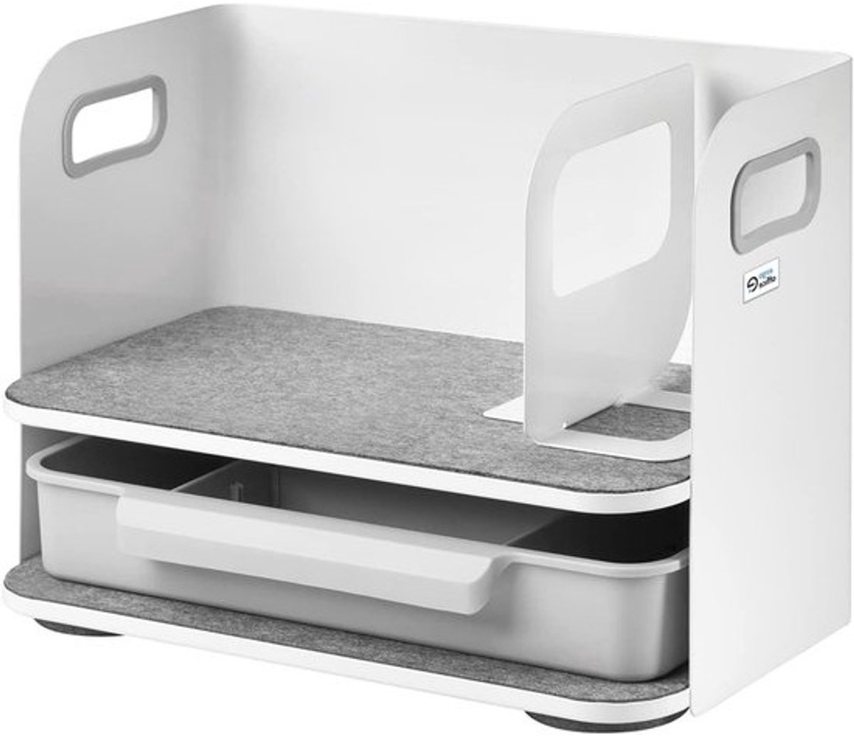 Bureau organizer - Bureaubak opberger - Kantoor organiseren - Met lade en boekensteun - 400x220x290mm - Wit