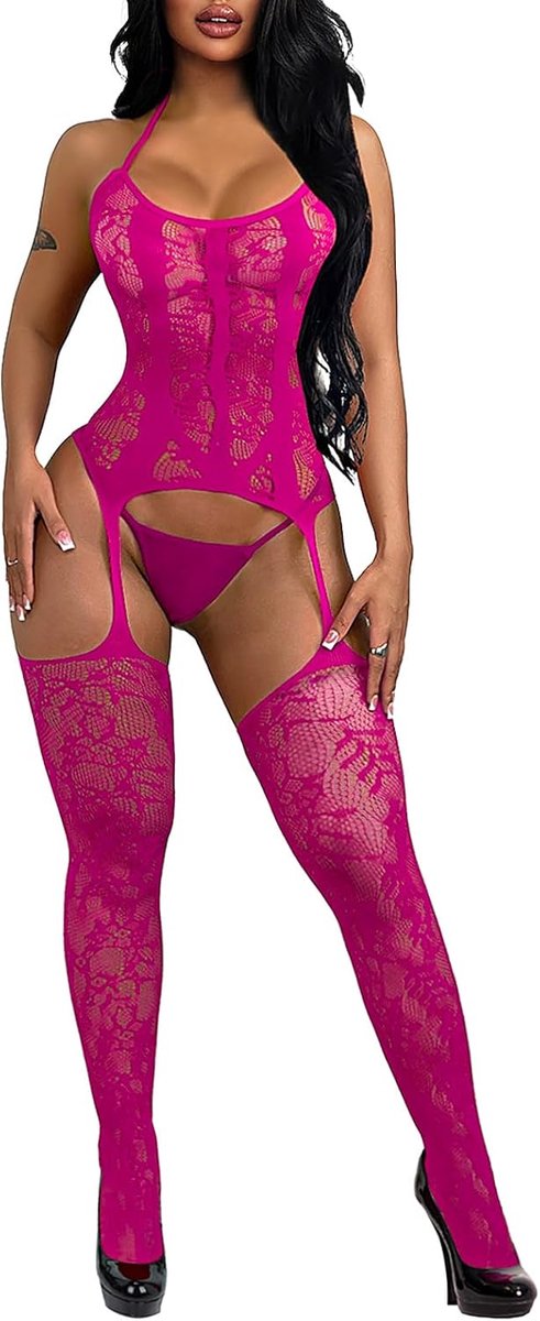 Dames Visnet Bodystocking Sexy Catsuit