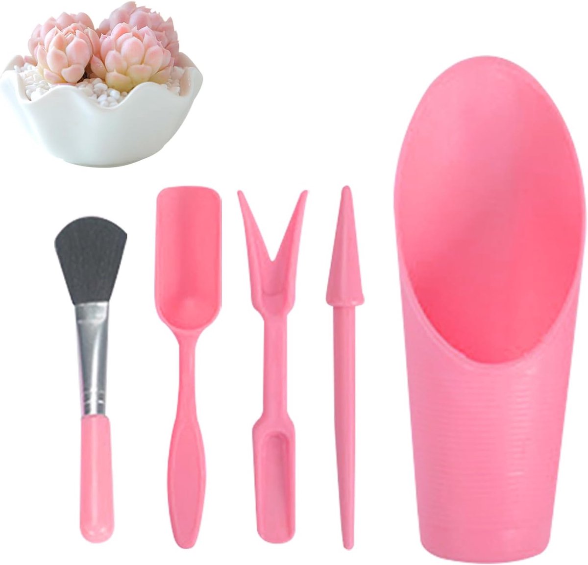 Dailygoods- Tuingereedschap 5-delige Set - Grondgatpons - Zaaling-extractor - Schep/Hark/Spade - Kunststof - Voor Binnen/Buitenplanten - Tuinset