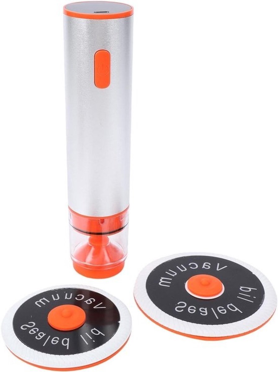 Draagbare Vacumeermachine - Vacuüm Sealer - Voedsel Langer Vers Houden - 60kPa Krachtige Zuigkracht - Compact Ontwerp - Oranje