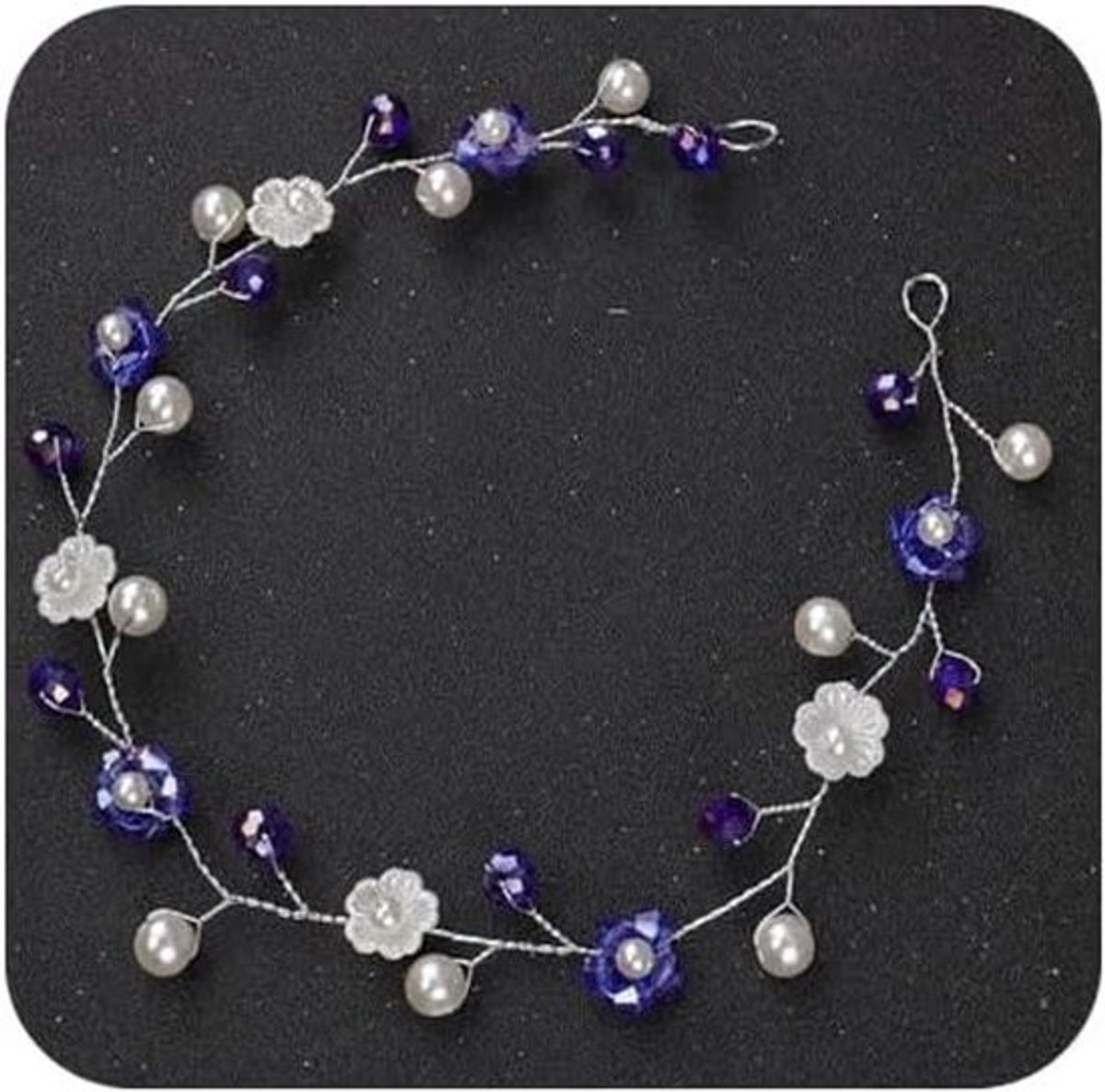 Bruiloft Haar Wijnstok - Bruids Hoofdband - Bruiloft Versieren - Parels Kristal Strass - 11.5 x 8 x 1 cm