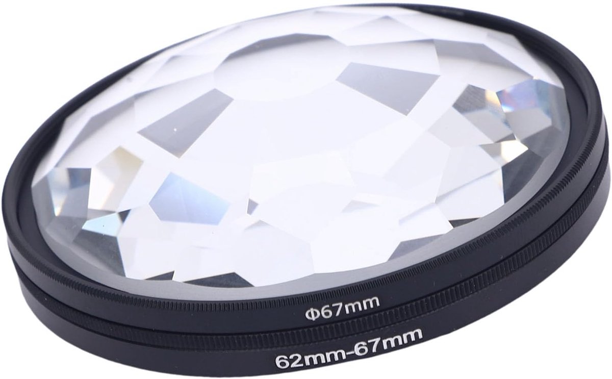 67 Mm Caleidoscoop Prisma Special Effects Filter, Multi -layer Gecoate Optische Glazen Lenscompatibiliteit met 62 Mm Tot 67 Mm Cameralenzen Transformerende Visuals