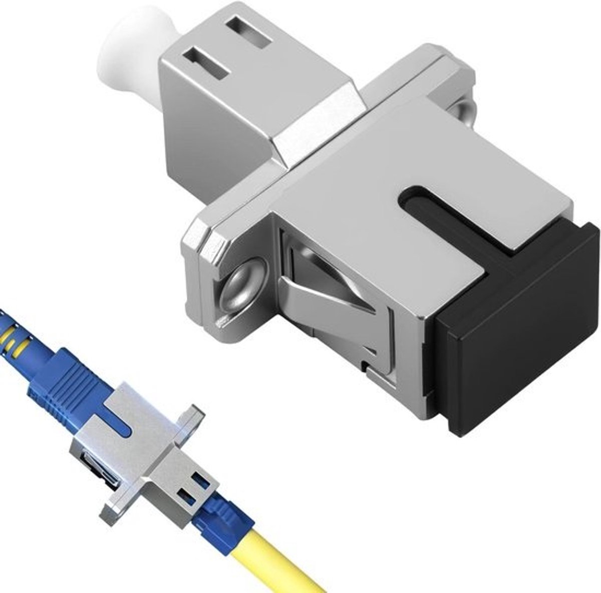 Glasvezel Adapter - SC LC Koppelaar - Netwerk Installatie - Universele Compatibiliteit - Simplex - Wit