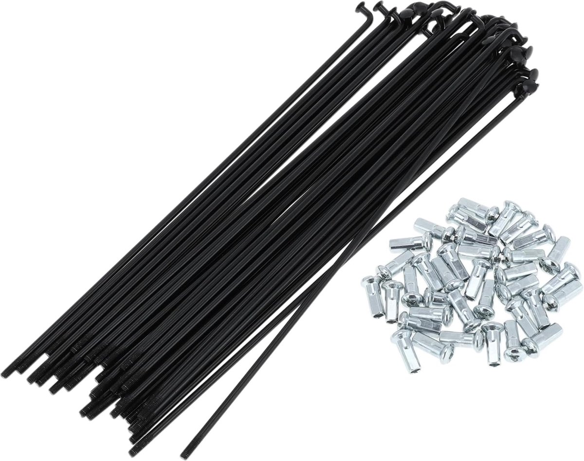 Dailygoods- Spaken 12G 185mm - Fiets Spaken - Koolstofstaal - Zwart - Nippels - Duurzaamheid verbeteren - Fietsspaken