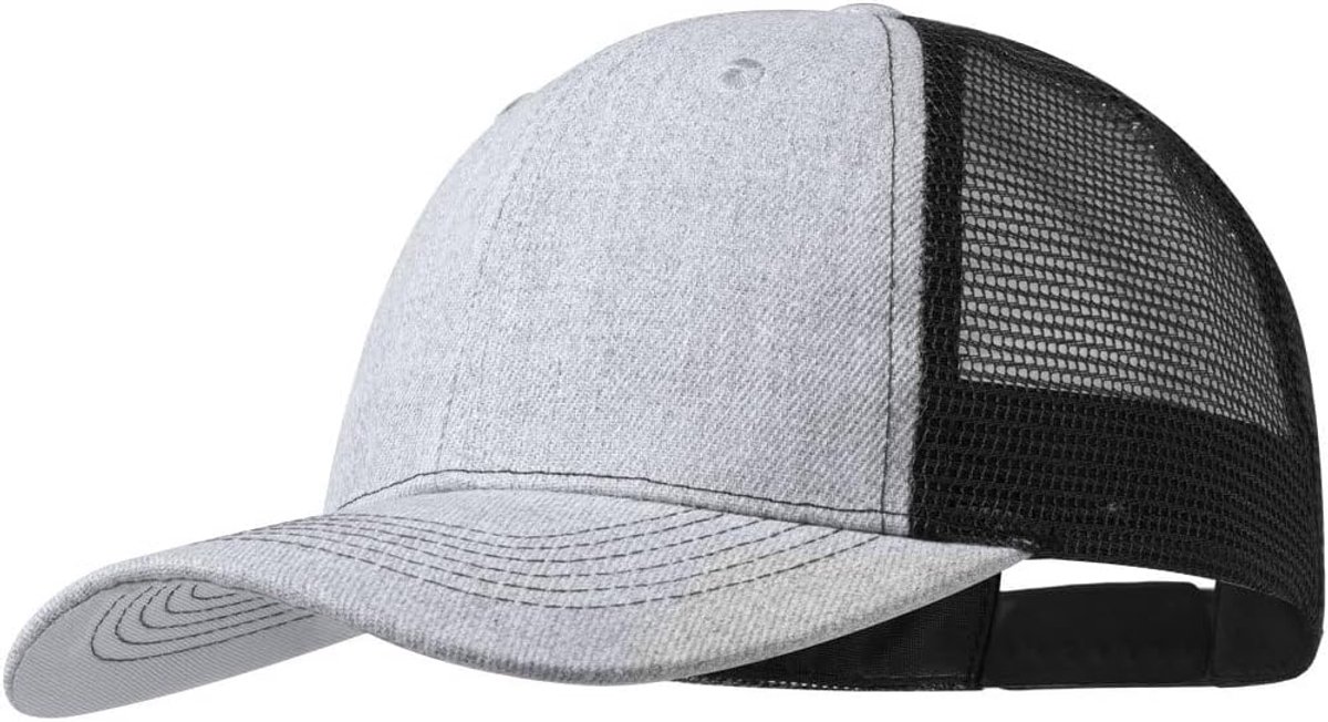 Casual baseballpet, 5 panelen, met mesh aan de achterkant, verstelbaar met kunststof sluiting, voor heren, dames, zomer.