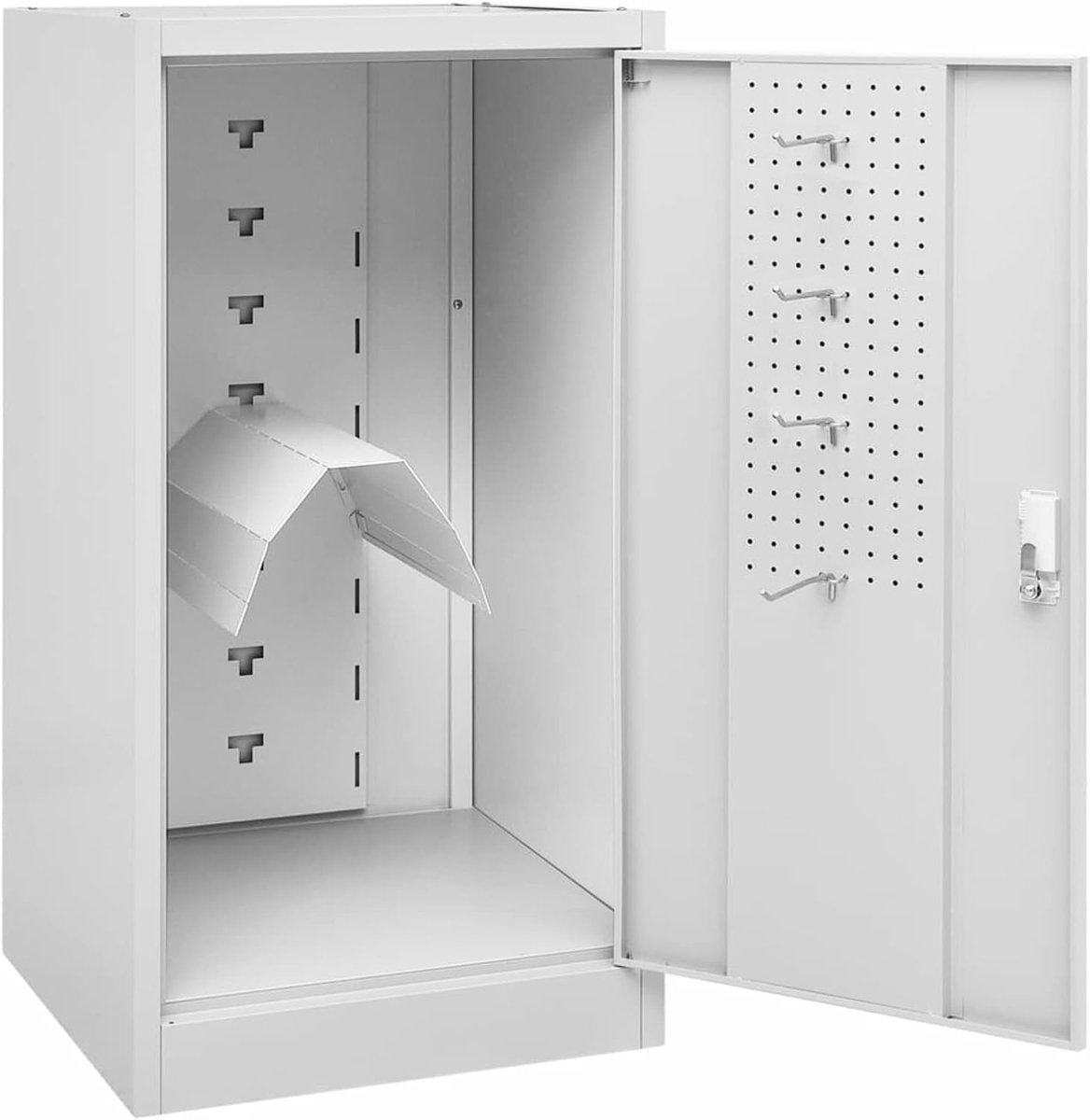 Zadelspind stalen kast stalkast metalen kast lichtgrijs 53x53x105 cm