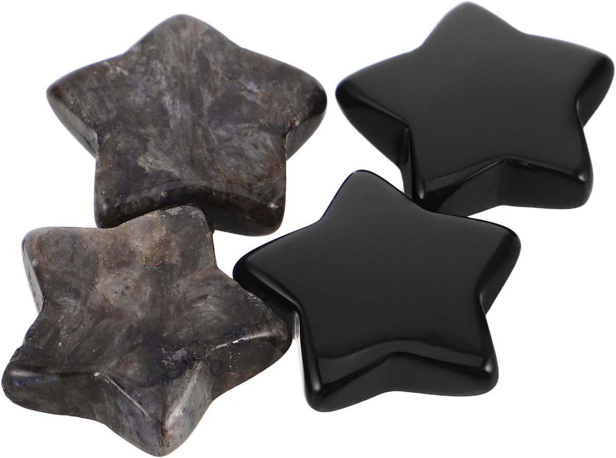 4 Stuks Delige Set Natuurlijke Zwarte Obsidiaan Kristallen Gepolijst Huisdecoratie DIY Sieraden Ambachtelijke Mini Edelstenen